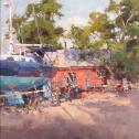 Jim McVicker: ‟Cutts and Case Boatyard” Best Painting by a West Coast Artist - 2017
