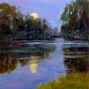 Sara Linda Poly: ‟Moonrise over Peachblossom Creek” Best Painting by a Maryland Artist -2014 ($500)