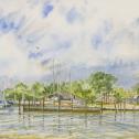 Douglas Simms Stenhouse:  ̏Working Waterfront, Tilghman Is.˝. 